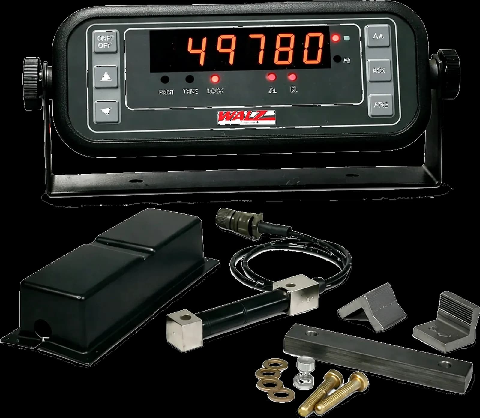 Image of the Walz Scale RO-100 onboad roll off scale system with display and installation kit.